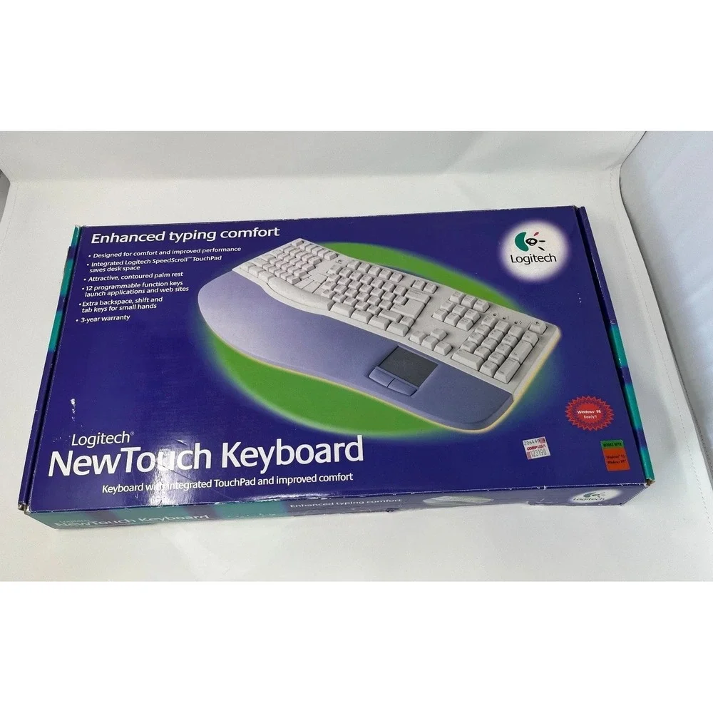 Logitech NewTouch Keyboard SK-6000L Y-SC4 PS/2 Ergonomic w/ Touchpad & Box Teste